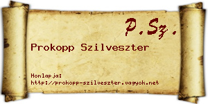 Prokopp Szilveszter névjegykártya