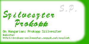 szilveszter prokopp business card